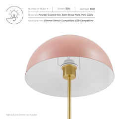 Ideal Pink/Satin Brass Metal Table Lamp - Ornate Home