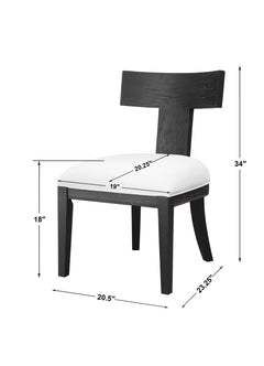 Idris Black Armless Chair - Ornate Home