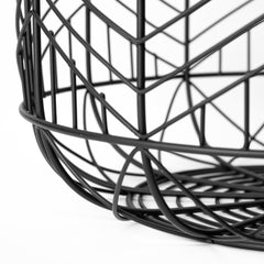 Idris Black Metal Geometric Mesh Bowls (Set of 2) - Ornate Home