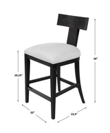 Idris Black Modern Wood Counter Stool - Ornate Home