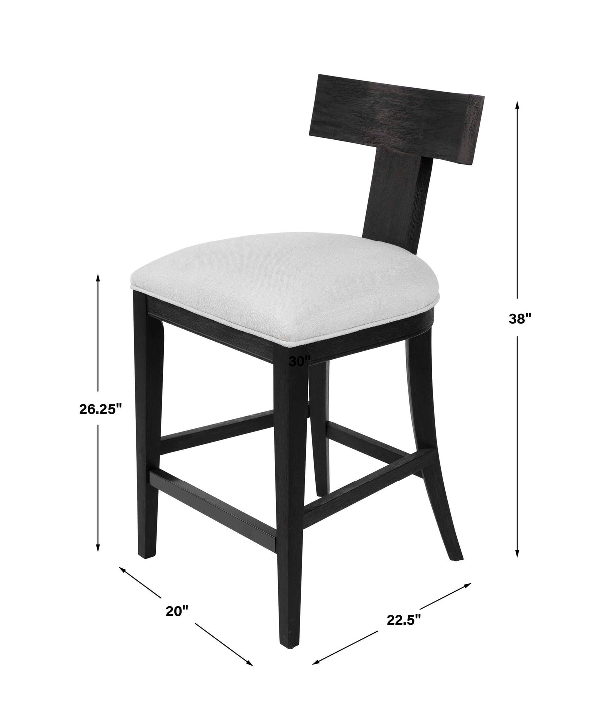 Idris Black Modern Wood Counter Stool - Ornate Home
