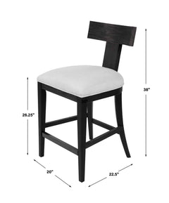 Idris Black Modern Wood Counter Stool - Ornate Home