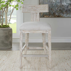 Idris White Counter Stool - Ornate Home