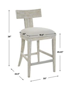 Idris White Counter Stool - Ornate Home