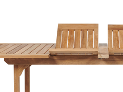 Ihland Rectangular Teak Outdoor Dining Table with Double Extensions and Umbrella Hole - Ornate Home