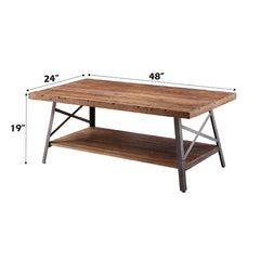 Ikram Weathered Oak & Sandy Black Coffee Table - Ornate Home