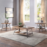 Ikram Weathered Oak & Sandy Black Coffee Table - Ornate Home