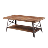 Ikram Weathered Oak & Sandy Black Coffee Table - Ornate Home