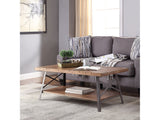 Ikram Weathered Oak & Sandy Black Coffee Table - Ornate Home