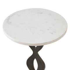 Ila White Round Drink Table - Ornate Home
