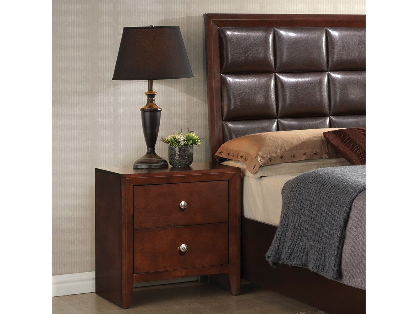 Ilana Brown Cherry Nightstand - Ornate Home