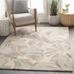 Ilfeld Athena Beige Floral Wool Rug - Ornate Home