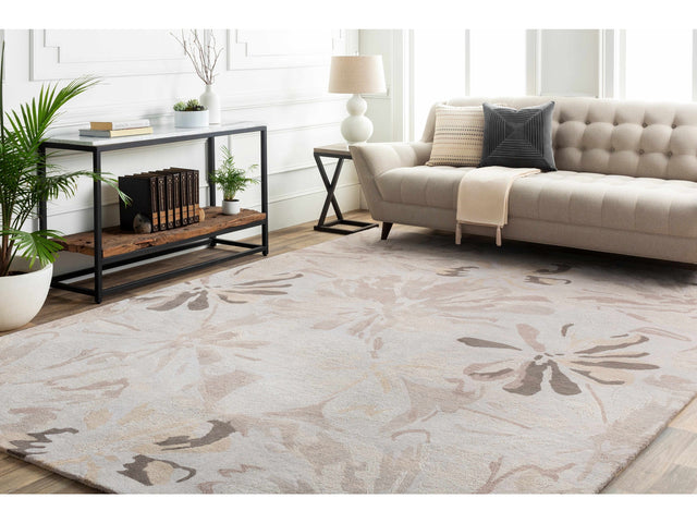 Ilfeld Athena Gray Floral Wool Rug - Ornate Home