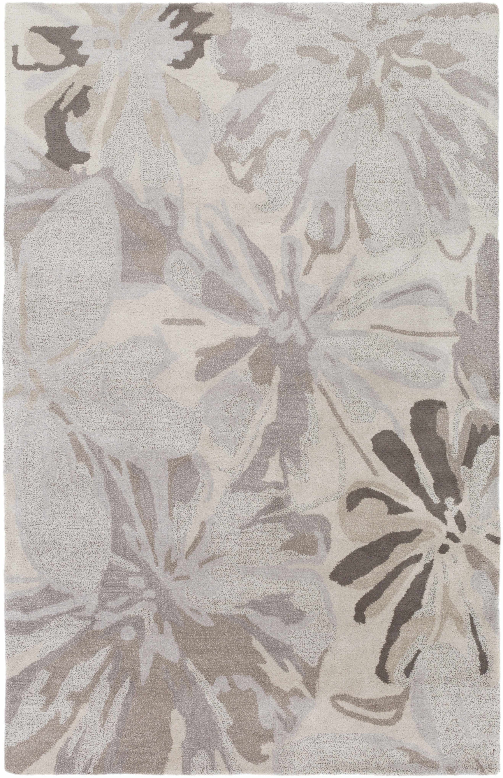 Ilfeld Athena Gray Floral Wool Rug - Ornate Home