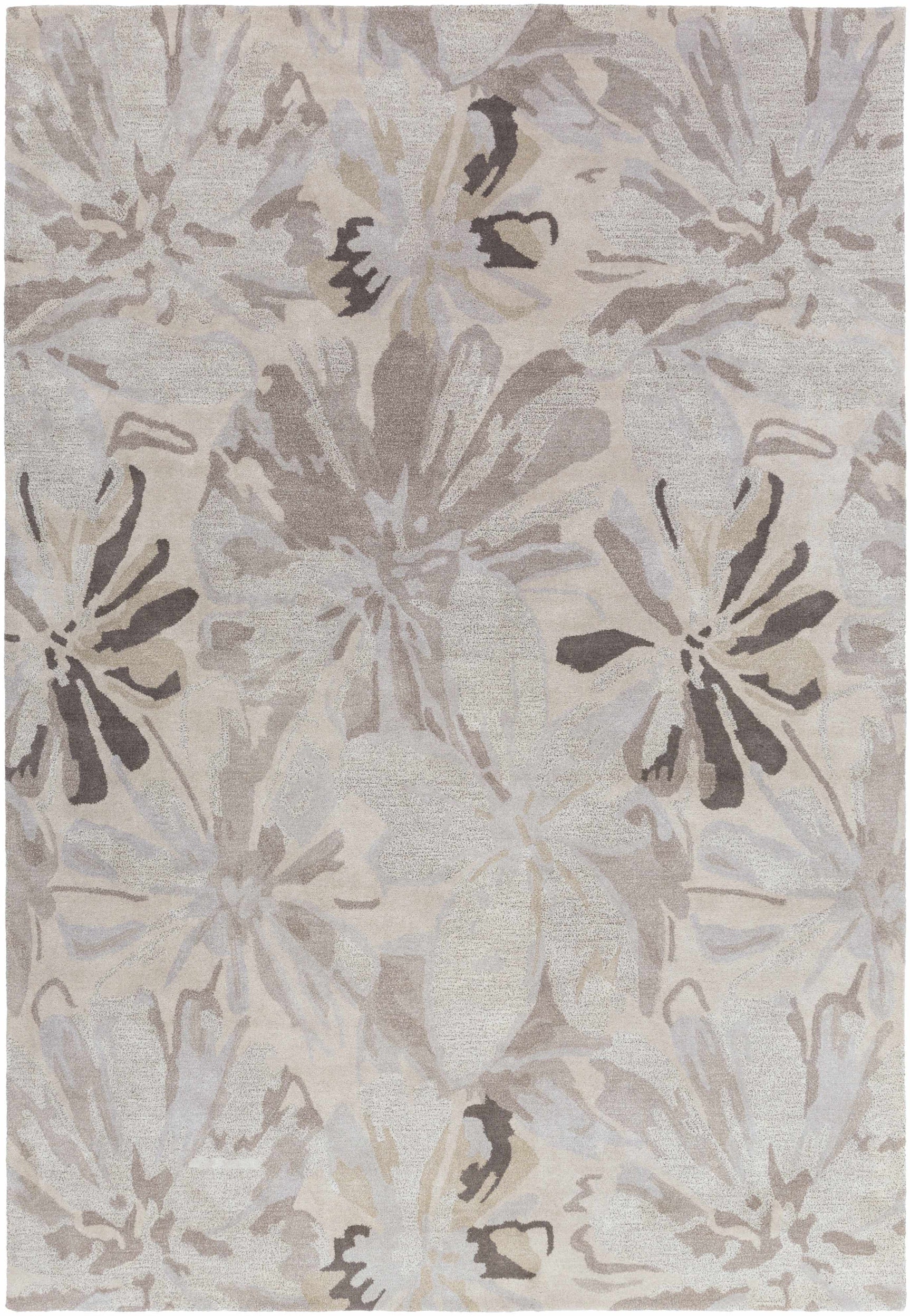 Ilfeld Athena Gray Floral Wool Rug - Ornate Home