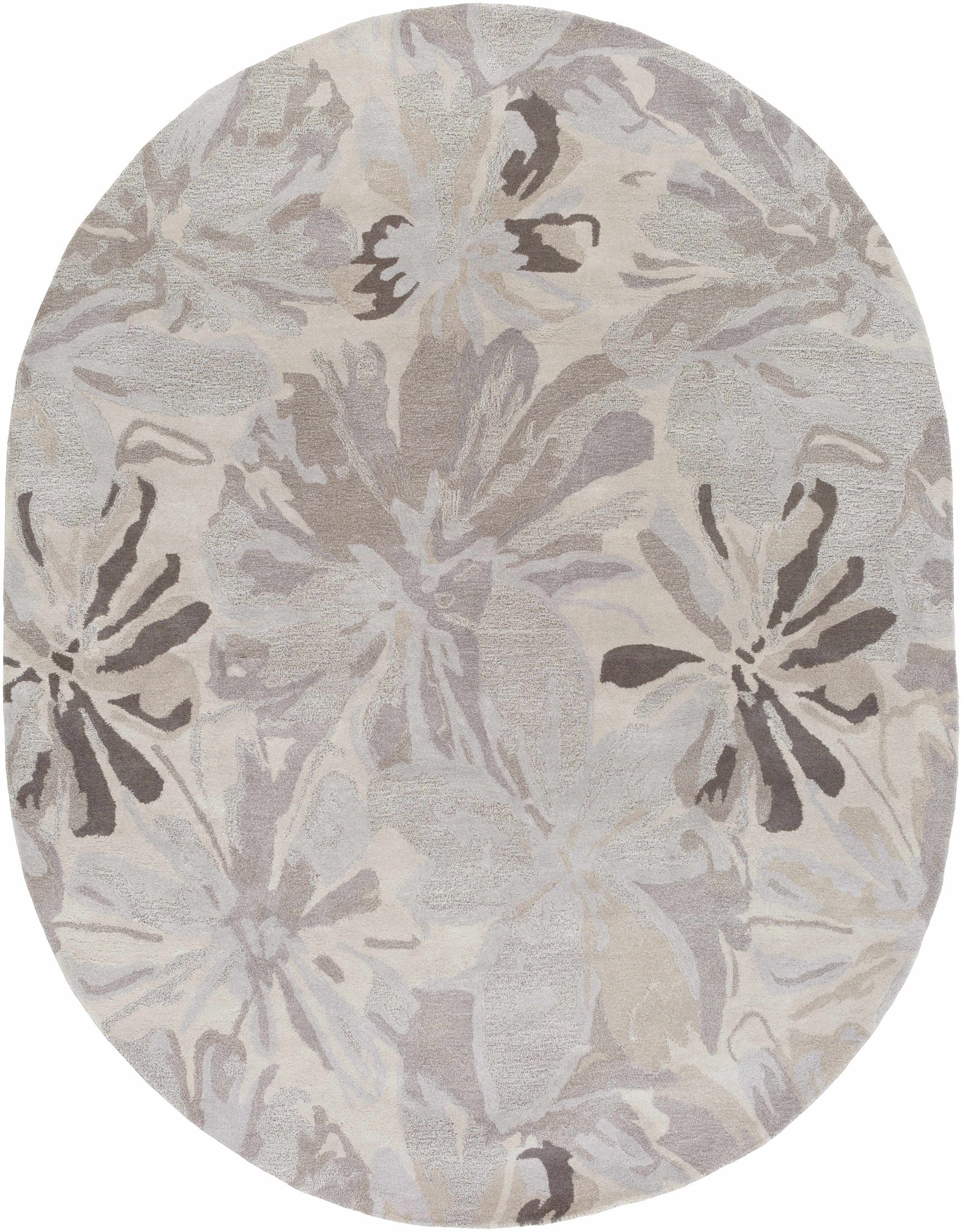 Ilfeld Athena Gray Floral Wool Rug - Ornate Home