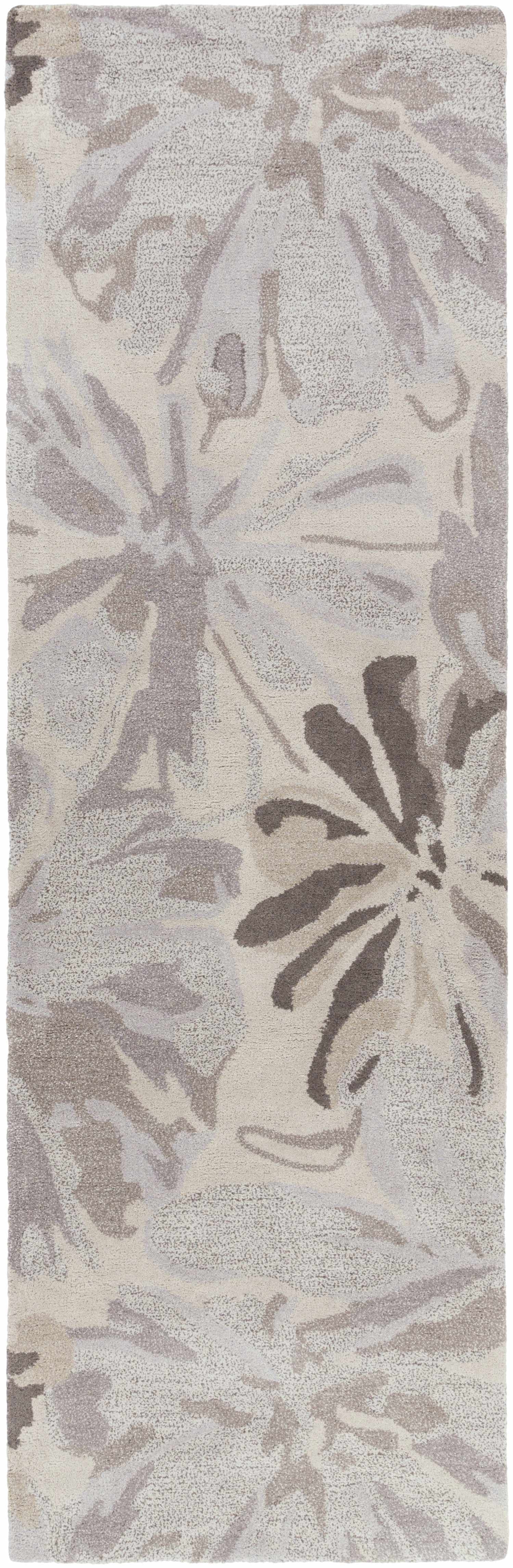 Ilfeld Athena Gray Floral Wool Rug - Ornate Home