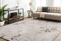Ilfeld Athena Gray Floral Wool Rug - Ornate Home