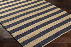 Ilkay Beige & Black Jute Area Rug - Clearance - Ornate Home