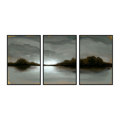 Illuminate Blue Painting 72x36 by Buddy Whitlock (Set of 3) - Ornate Home