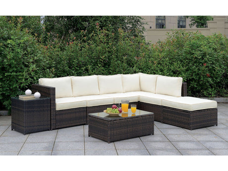 Ilona Brown/Beige L-Sectional & Coffee Table & End Table - Ornate Home