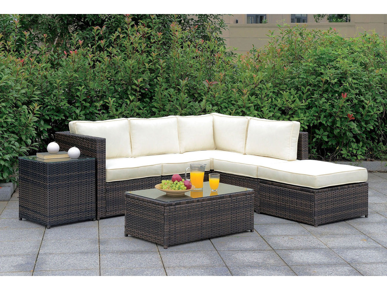 Ilona Brown/Beige Outdoor Seating Sets - Ornate Home