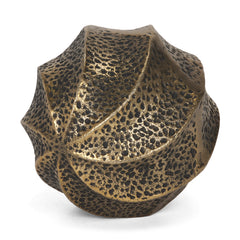 Imani Antiqued Gold Large Sculptural Textured Metal Decorative Orb Object