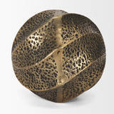 Imani Antiqued Gold Large Sculptural Textured Metal Decorative Orb Object