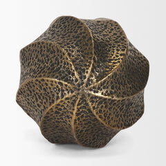 Imani Antiqued Gold Large Sculptural Textured Metal Decorative Orb Object