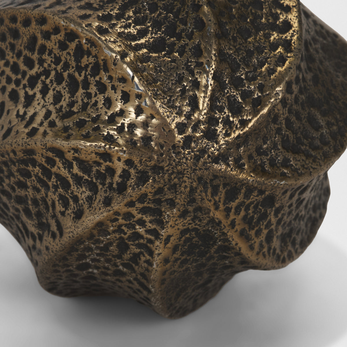 Imani Antiqued Gold Large Sculptural Textured Metal Decorative Orb Object