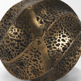 Imani Antiqued Gold Large Sculptural Textured Metal Decorative Orb Object