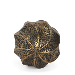 Imani Antiqued Gold Small Sculptural Textured Metal Decorative Orb Object