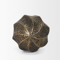 Imani Antiqued Gold Small Sculptural Textured Metal Decorative Orb Object