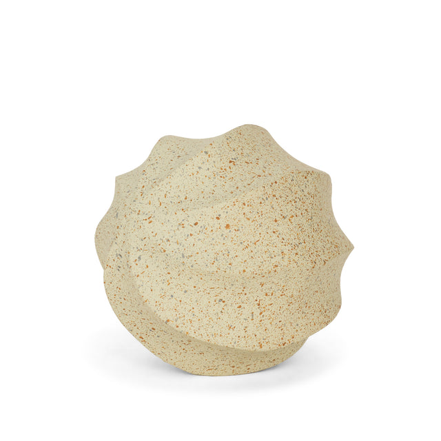 Imani Beige Small Sculptural Textured Metal Decorative Orb Object
