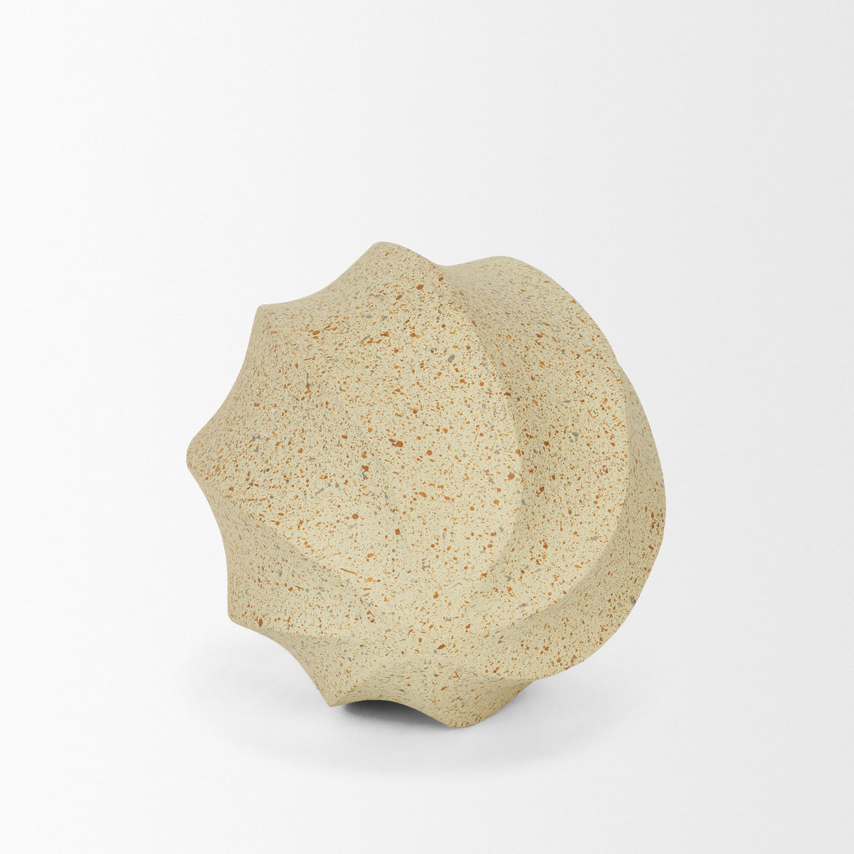 Imani Beige Small Sculptural Textured Metal Decorative Orb Object