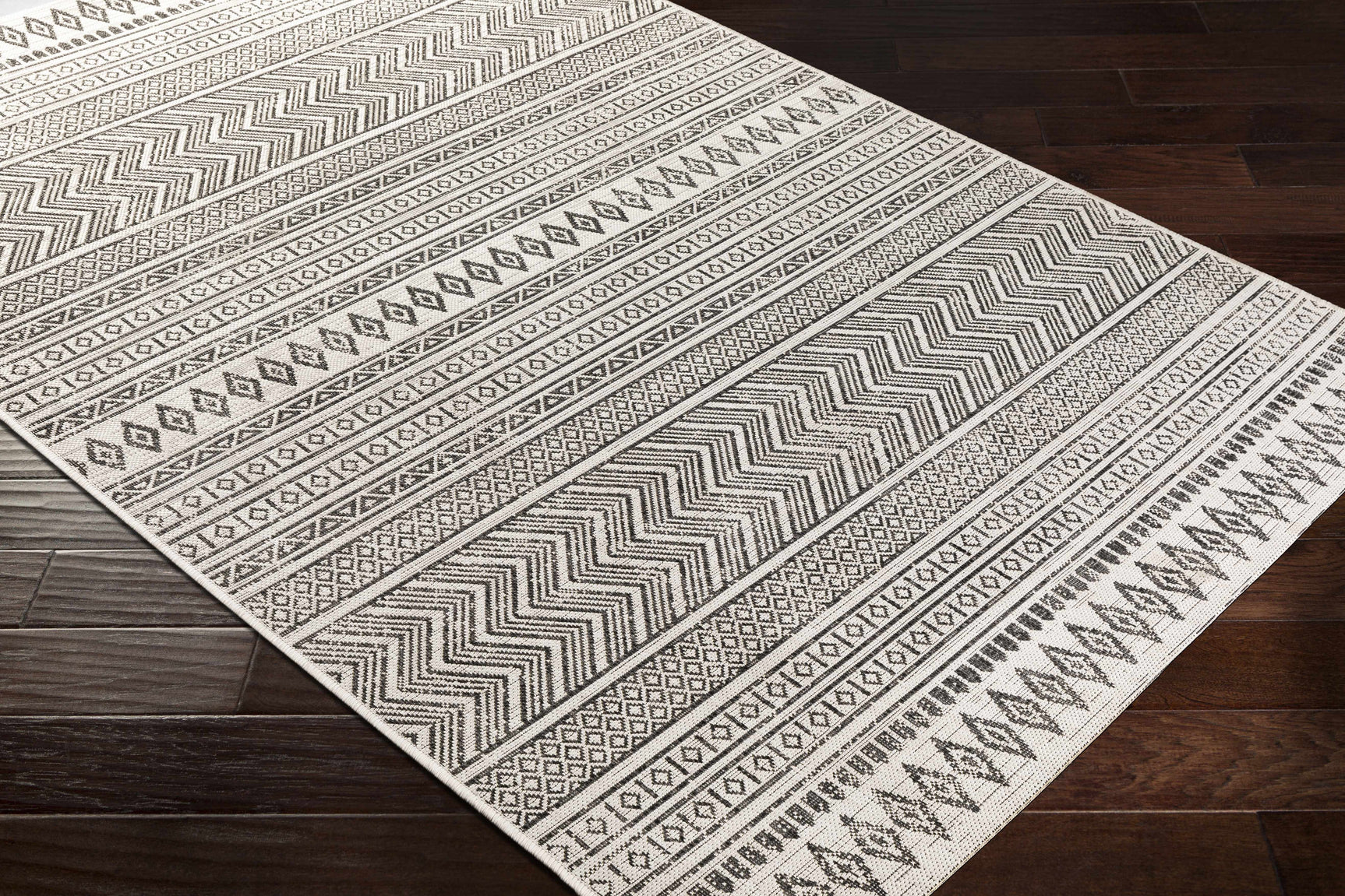 Imboden Black&White Outdoor Rug - Ornate Home