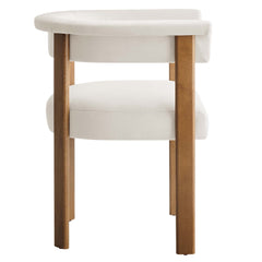 Imogen Alabaster Deep Brown Performance Velvet Barrel Dining Chairs (Set of 2) - Ornate Home