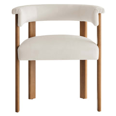 Imogen Alabaster Deep Brown Performance Velvet Barrel Dining Chairs (Set of 2) - Ornate Home