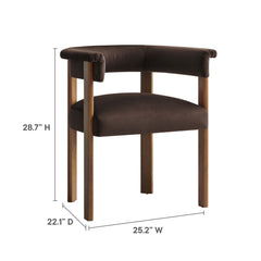 Imogen Chocolate Brown Deep Brown Performance Velvet Barrel Dining Chairs (Set of 2) - Ornate Home