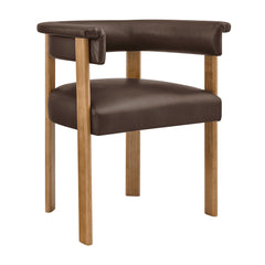 Imogen Espresso/Dark Brown Premium Vegan Leather Barrel Dining Chairs (Set of 2) - Ornate Home