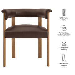 Imogen Espresso/Dark Brown Premium Vegan Leather Barrel Dining Chairs (Set of 2) - Ornate Home