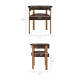 Imogen Espresso/Dark Brown Premium Vegan Leather Barrel Dining Chairs (Set of 2) - Ornate Home