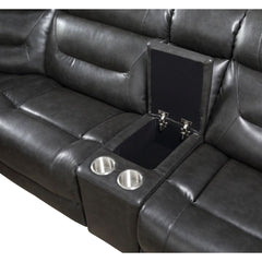 Imogen Gray LeatherAire Sectional Sofa (Power Motion) - Ornate Home