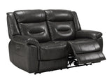 Imogen Power Motion Loveseat in Gray LeatherAire - Ornate Home
