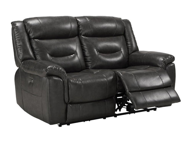 Imogen Power Motion Loveseat in Gray LeatherAire - Ornate Home