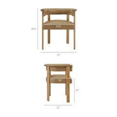 Imogen Toast/Dark Brown Premium Vegan Leather Barrel Dining Chairs (Set of 2) - Ornate Home