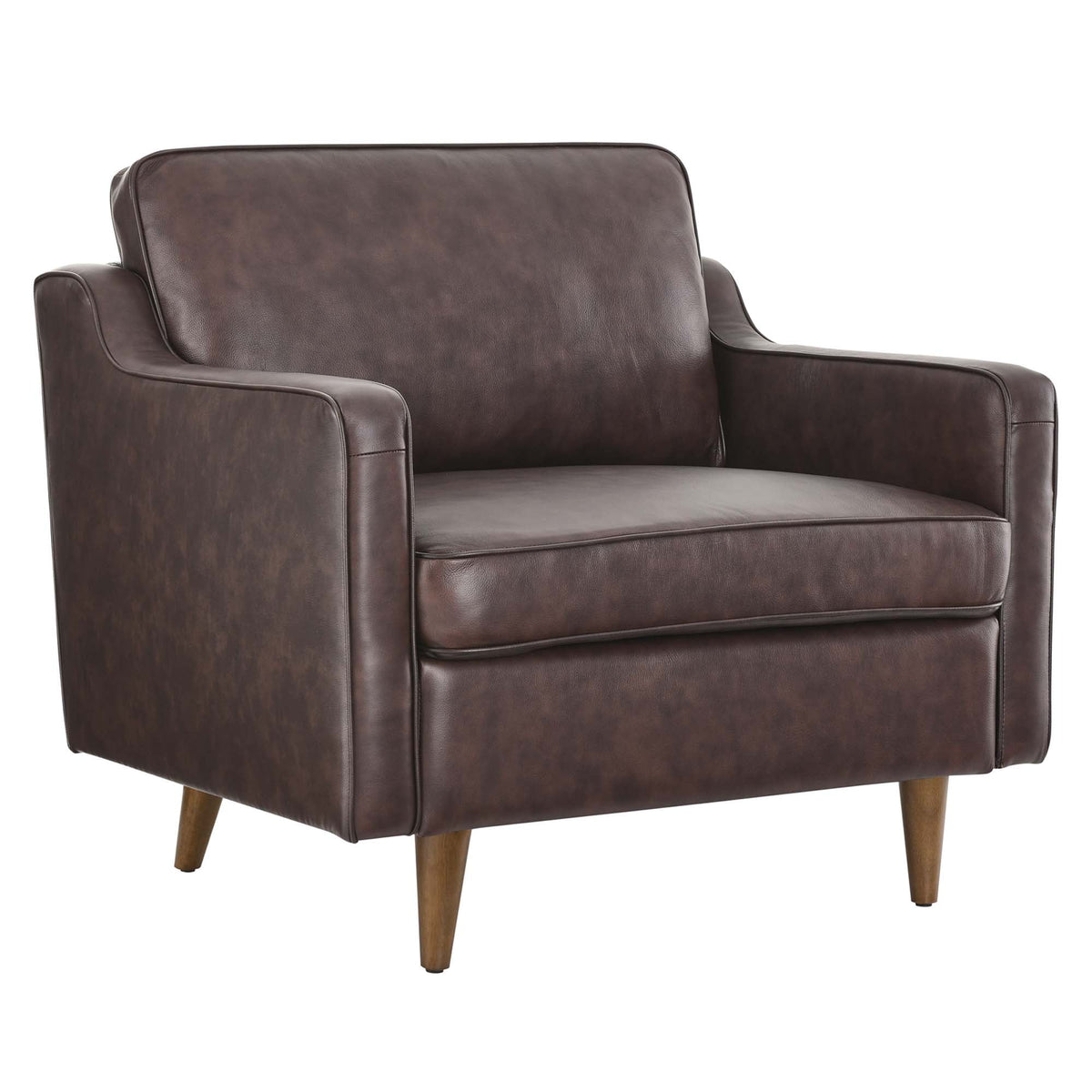 Impart Brown Genuine Leather Armchair - Ornate Home