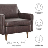 Impart Brown Genuine Leather Armchair - Ornate Home
