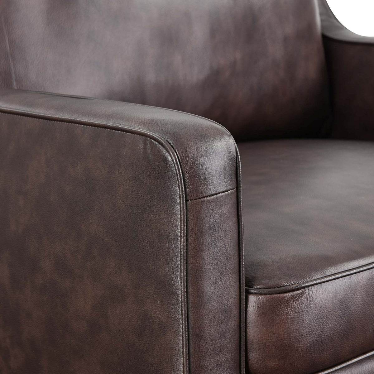 Impart Brown Genuine Leather Armchair - Ornate Home