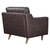 Impart Brown Genuine Leather Armchair - Ornate Home